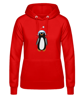 Pingouin À Noël 1 - Sweat à capuche Femme - Rouge - Devant