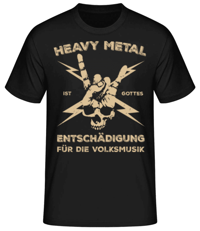 Vorschau: Heavy Metal Gottes Entschädigung - Männer Basic T-Shirt - Schwarz - Vorne