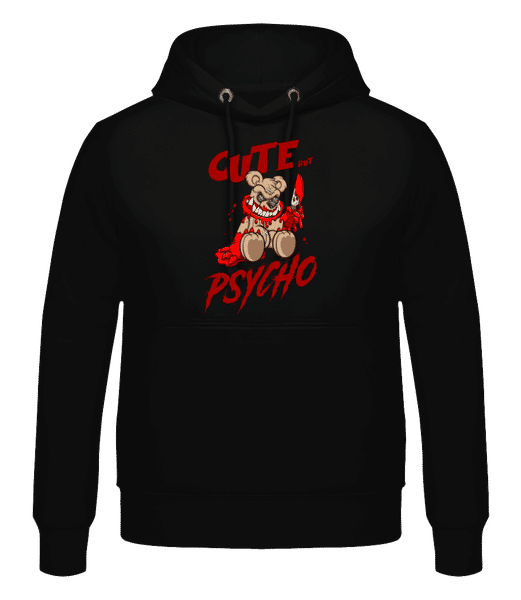 Aperçu: Cute  But Psycho - Sweat à capuche Homme - Noir - Devant