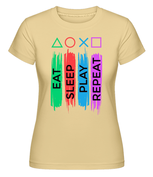 Preview: Eat Sleep Play Repeat -  Shirtinator Women's T-Shirt - Yellow - Front