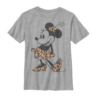 Disney Classics - Mickey Mouse - Minnie Mouse Leopard Mouse - Enfant T-shirt - Gris chiné - Devant