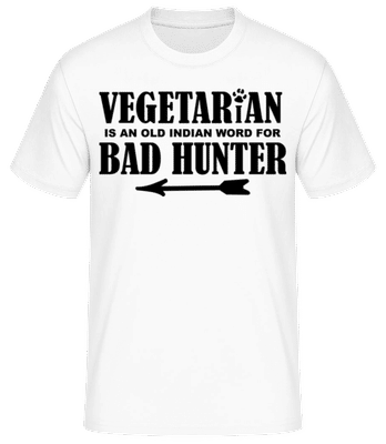 Vegetarian Bad Hunter - Männer Basic T-Shirt - Weiß - Vorne