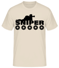Sniper - Männer Basic T-Shirt - Creme - Vorne