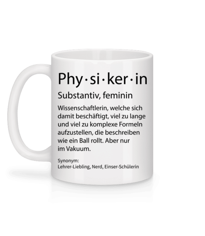 Vorschau: Physikerin Quatsch Duden - Tasse - Weiß - Hinten