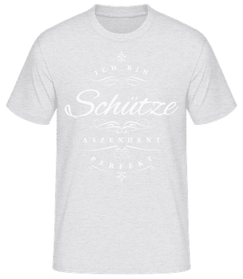 Ich Bin Schütze Aszendent Perfekt - Männer Basic T-Shirt - Grau meliert - Vorne