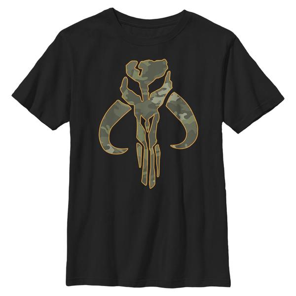 Aperçu: Star Wars - The Mandalorian - Mandalorian Camo Mando - Enfant T-shirt - Noir - Devant