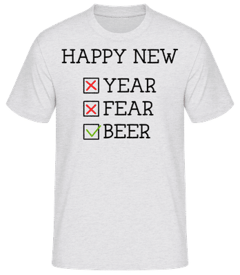 Happy New Year Fear Beer - Men's Basic T-Shirt - Heather grey - Front