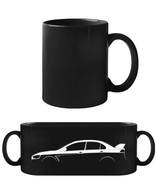 Aperçu: 'Mitsubishi Lancer Evo. X' Silhouette - Tasse Noire - Noir - Devant