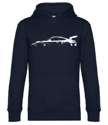 'Porsche 911 GT3 RS (992)' Silhouette - Unisex Premium Hoodie - Navy - Front
