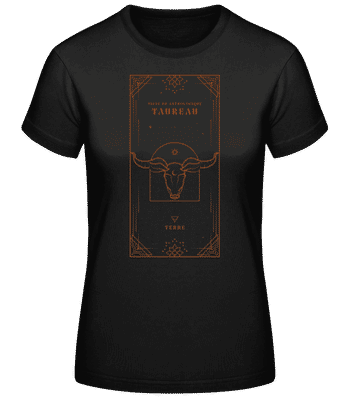 Art Déco Signe Astrologique Taureau - T-shirt standard Femme - Noir - Devant