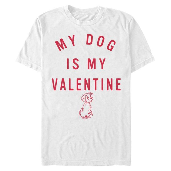 Vorschau: Disney Classics - 101 Dalmatiner - Text Valentine Pup - Valentinstag - Männer T-Shirt - Weiß - Vorne