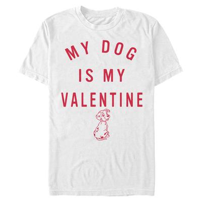 Disney Classics - 101 Dalmatians - Text Valentine Pup - Valentine's Day - Men's T-Shirt - White - Front