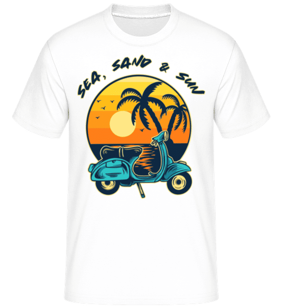 Aperçu: Sea Sand Sun -  T-Shirt Shirtinator homme - Blanc - Devant