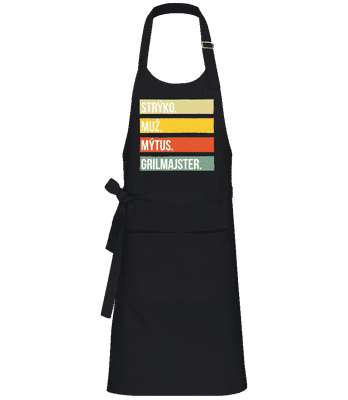 Strýko Muž Mýtus Grilmajster - Profesionálna zástera - Čierna - Predné