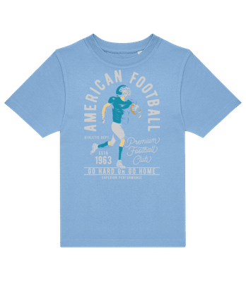 American Football Runner - Kinder T-Shirt B&C - Hellblau - Vorne