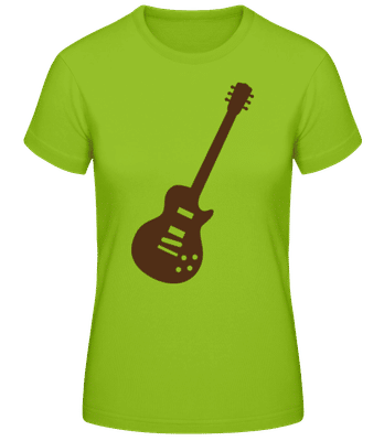 Guitare électrique marron - T-shirt femme B&C - Citron vert - Devant