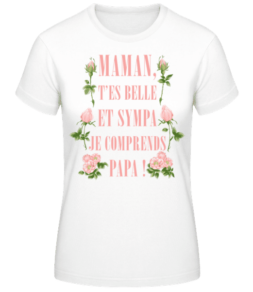 Aperçu: Maman T’es Belle - T-shirt standard Femme - Blanc - Devant