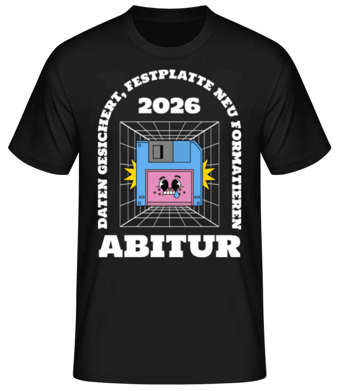 Vorschau: Abitur Festplatte Neu Formatieren - Männer Basic T-Shirt - Schwarz - Vorne