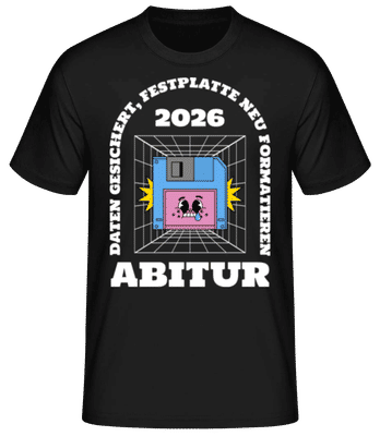 Abitur Festplatte Neu Formatieren - Männer Basic T-Shirt - Schwarz - Vorne