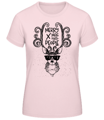 Merry Xmas Party People - Women's Basic T-Shirt - Pink - Front