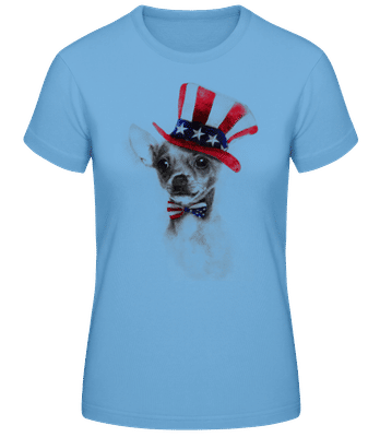 Etats Unis Chihuahua - T-shirt standard Femme - Bleu clair - Devant