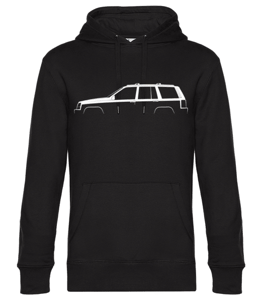 Preview: 'Jeep Grand Cherokee (ZJ)' Silhouette - Men’s Standard Hoodie - Black - Front