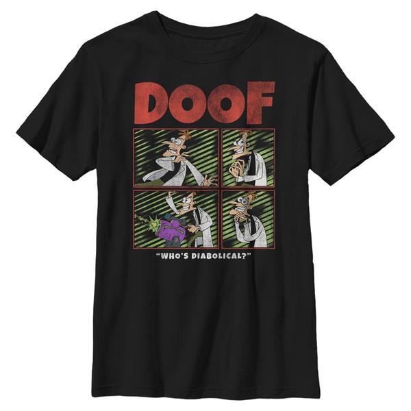 Aperçu: Disney Classics - Phinéas et Ferb - Doof - Enfant T-shirt - Noir - Devant