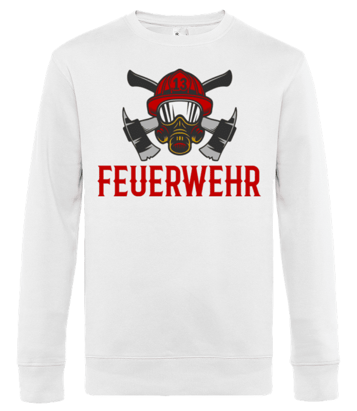 Vorschau: Feuerwehr Helm - Männer Standard Pullover - Weiß - Vorne