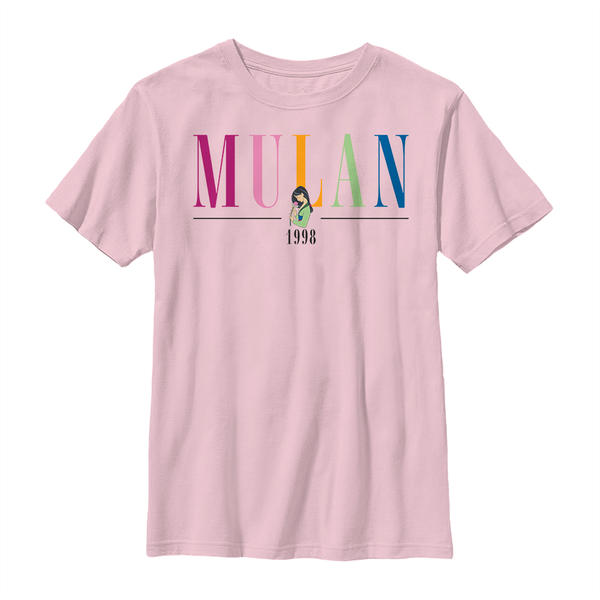 Aperçu: Disney - Mulan - Mulan Title - Enfant T-shirt - Rose - Devant