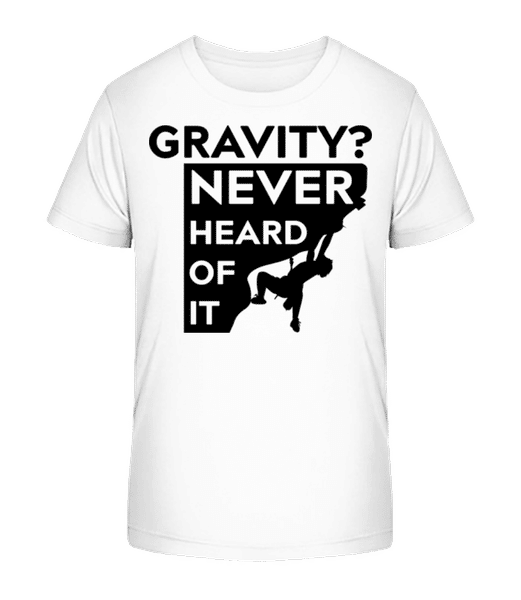Vorschau: Gravity Never Heard Of It - Kinder Bio T-Shirt Stanley Stella 2.0 - Weiß - Vorne
