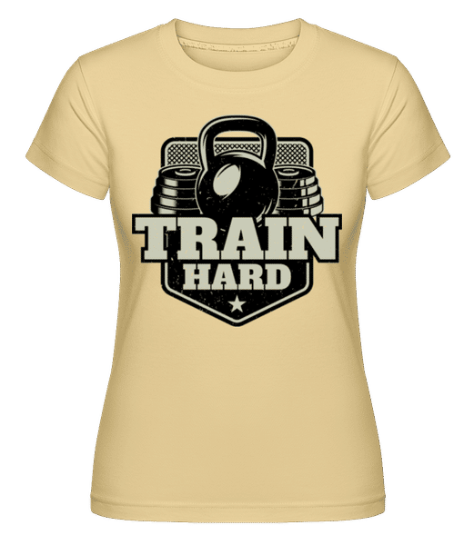 Preview: Train Hard -  Shirtinator Women's T-Shirt - Yellow - Front