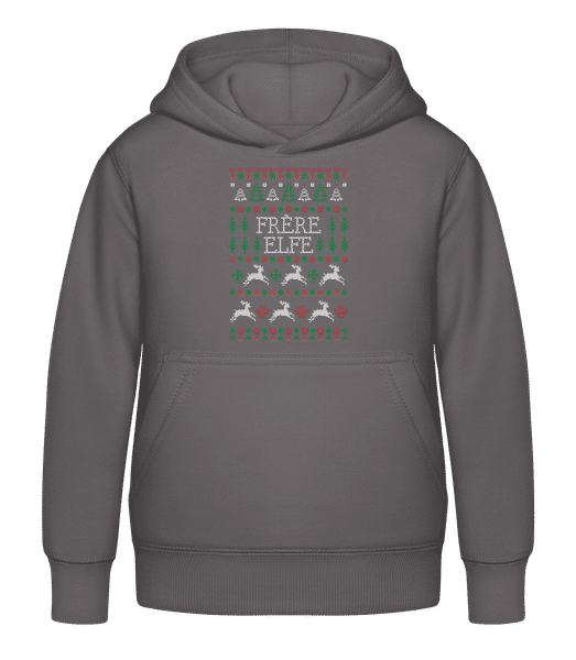 Aperçu: Frère Elfe - Sweat à capuche Enfant - Anthracite - Devant