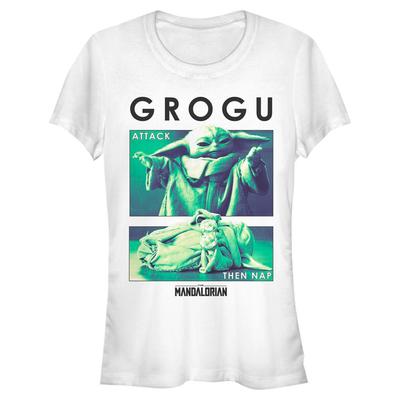 Star Wars - Mandalorian - Grogu MandoMon Epi6 Check Levels - Dámské Tričko - Bílá - Napřed