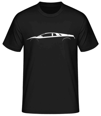 'Lamborghini Murcielago' Silhouette - Pánské basic tričko - Černá - Napřed