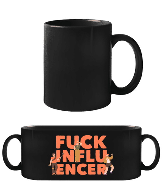 Aperçu: Fck Influencer - Tasse Noire - Noir - Devant