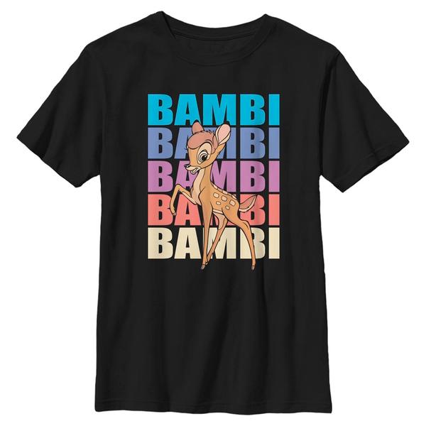 Aperçu: Disney Classics - Bambi - Bambi Name Stacked - Enfant T-shirt - Noir - Devant