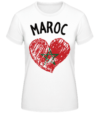 Maroc Cœur Drapeau - T-shirt femme B&C - Blanc - Devant