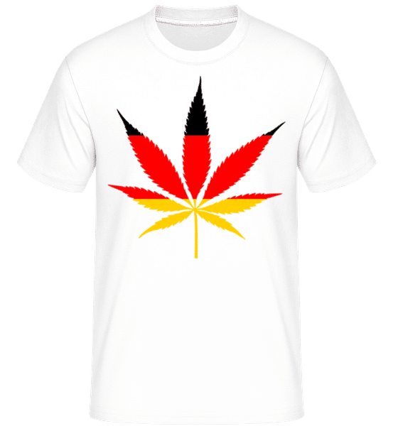 Aperçu: Drapeau Cannabis Allemagne - T-Shirt Shirtinator homme - Blanc - Devant