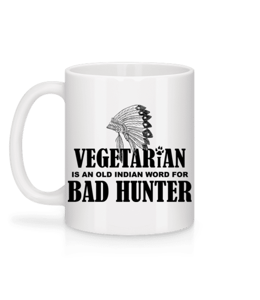 Aperçu: Vegetarian Bad Hunter - Mug en céramique blanc - Blanc - Derrière