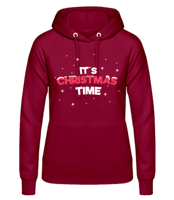 It's Christmas Time - Sweat à capuche basique pour femme - Bordeaux - Devant