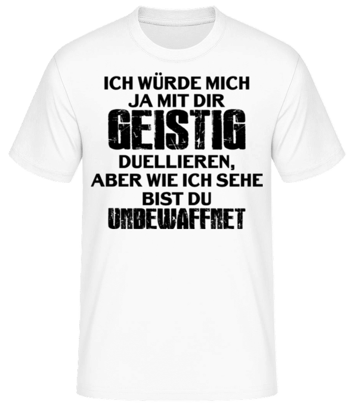 Vorschau: Geistig Duellieren - Männer Basic T-Shirt - Weiß - Vorne