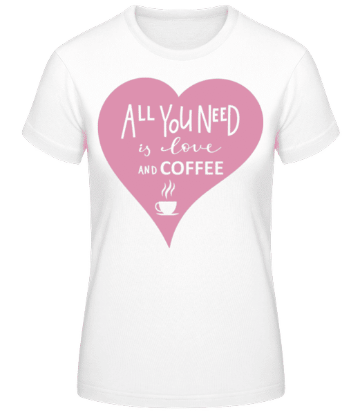 Aperçu: Love And Coffee - T-shirt standard Femme - Blanc - Devant