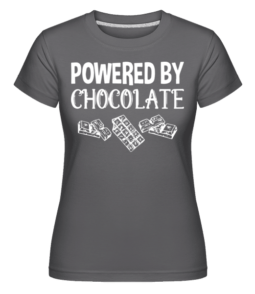 Preview: Powered by Chocolate -  Shirtinator Women's T-Shirt - Anthracite - Front