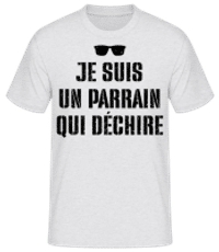 Je Suis Un Parrain Qui Déchire - T-shirt standard Homme - Gris chiné - Devant