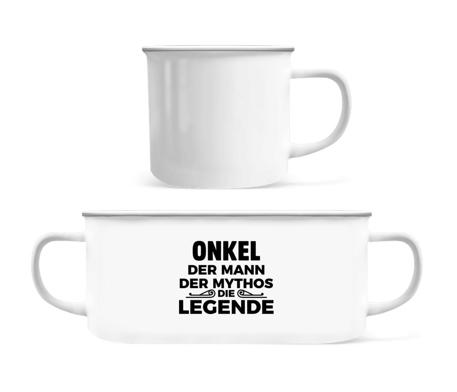 Vorschau: Onkel Der Mann Die Legende - Emaille-Tasse - Weiß - Vorne