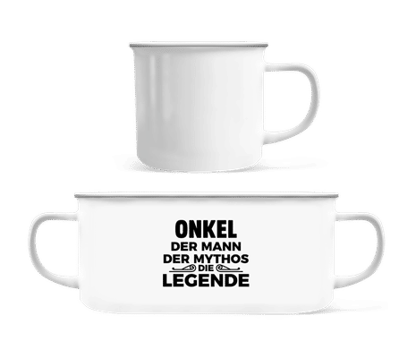 Onkel Der Mann Die Legende - Emaille-Tasse - Weiß - Vorne