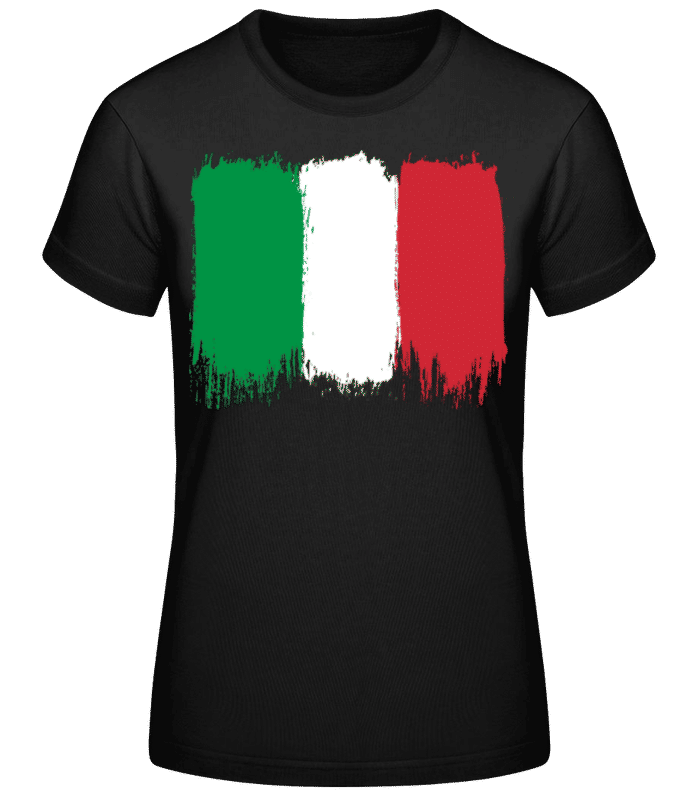 Náhľad: Talianska Vlajka - Dámske basic tričko - Čierna - Predné