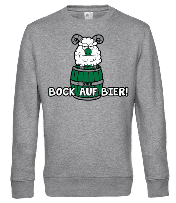Bock Auf Bier - Männer Standard Pullover - Grau meliert - Vorne