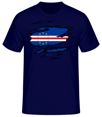 Ripped Flag Cape Verde - Men's B&C T-Shirt - Navy - Front
