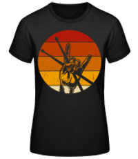 Retro Drummer - Women's Basic T-Shirt - Black - Front